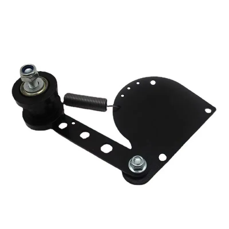 Spring-loaded chain tensioner kit for 49cc-80cc 2-stroke engines, featuring black finish and mounting hardware for motorized bicycles.