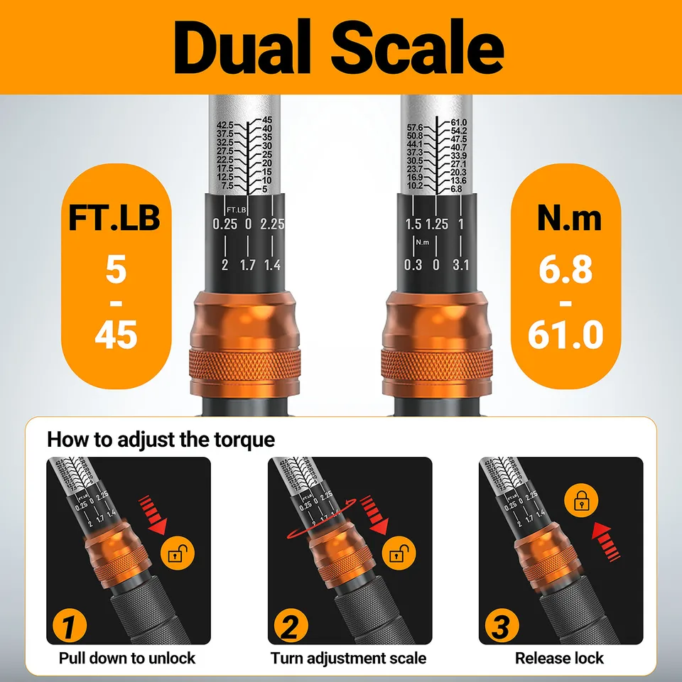 Waxtron Torque Wrench | 1-220Nm ±3% Accuracy | 1/4", 3/8", 1/2" Drive - Thumbnail 3