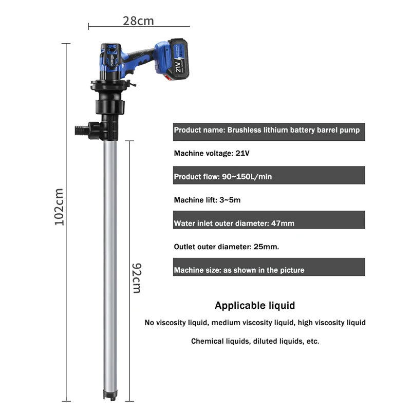 Steering Pump Fluid Transfer | Cordless 21V Barrel Pump | 3200W - Thumbnail 4