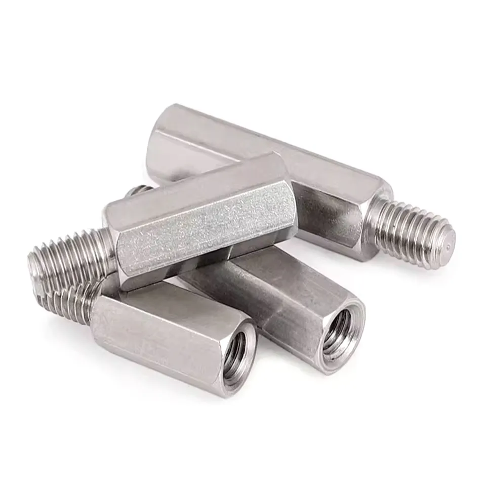 M3/M4 Hex Standoffs: Several metal standoffs on a plain white background.