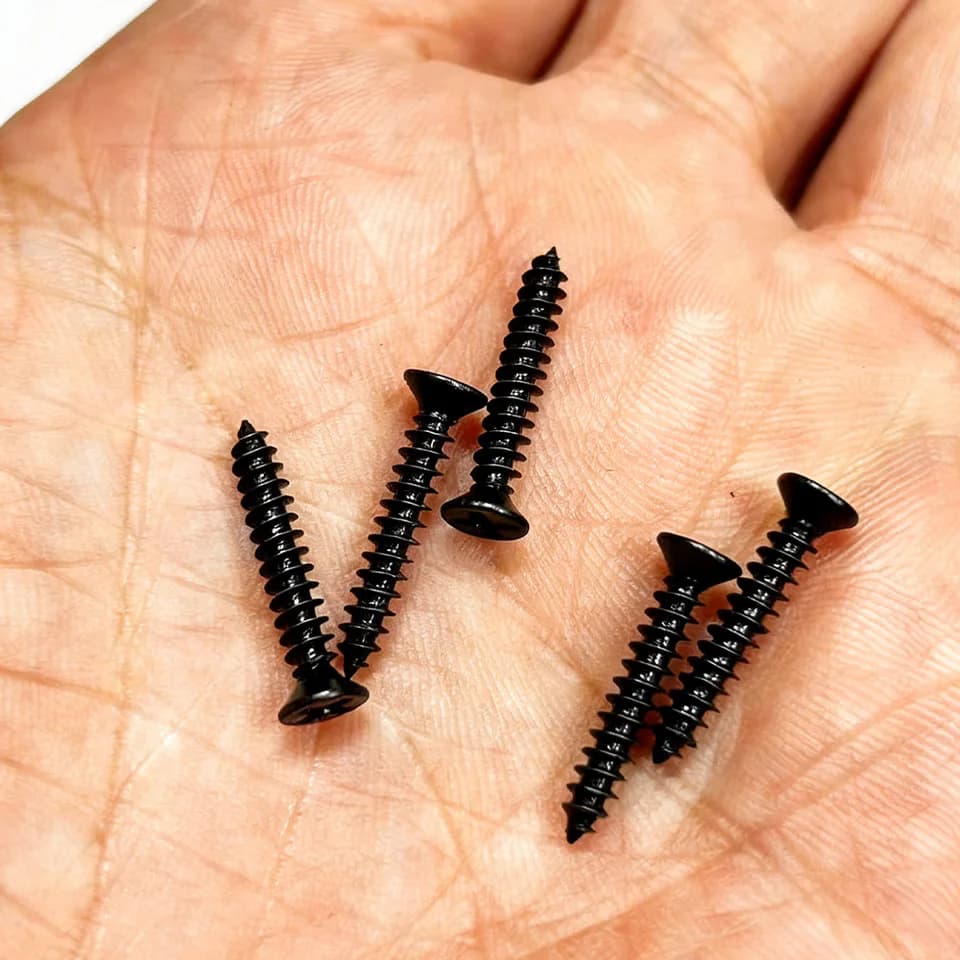 Self Tapping Screws Assortment Kit | 480 Black Wood Screws | 6-20mm Sizes - Thumbnail 6