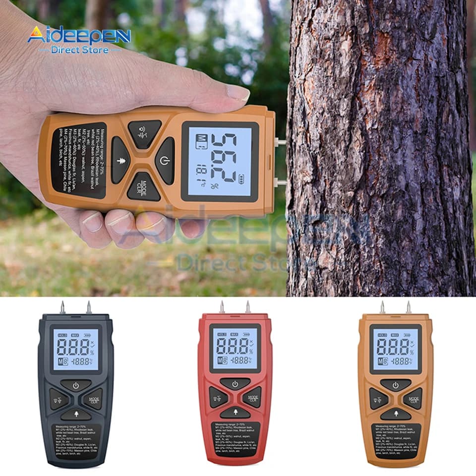Moisture Meter | Digital Two-Pin Sensor | Backlit LCD for Lumber - Thumbnail 4