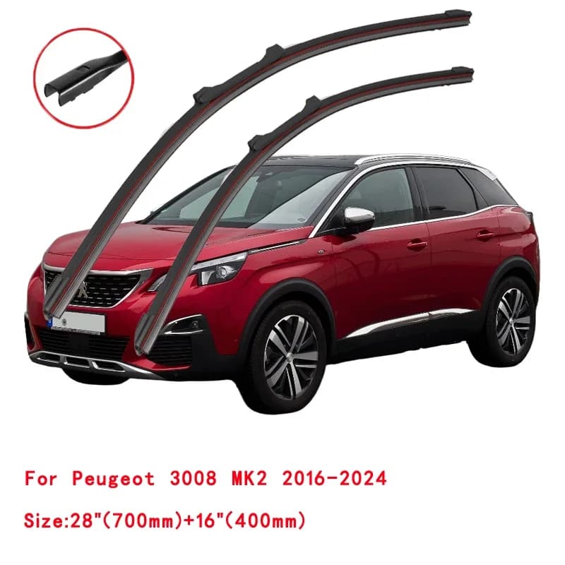 26 Inch Wiper Blades for Peugeot 3008 | All-Weather Natural Rubber | 2008-2024 - Thumbnail 2