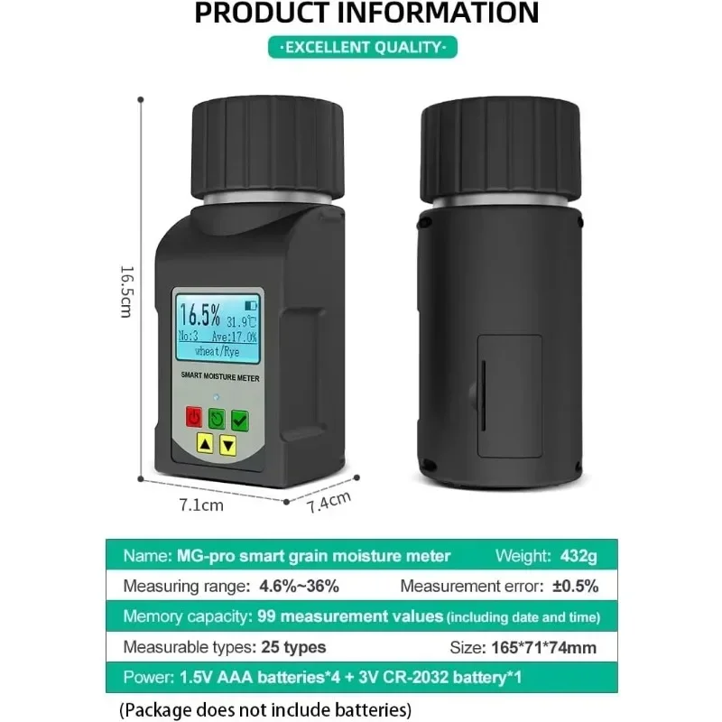 Grain Moisture Meter | 25 Crops, Data Logging | IP54 Waterproof - Thumbnail 2