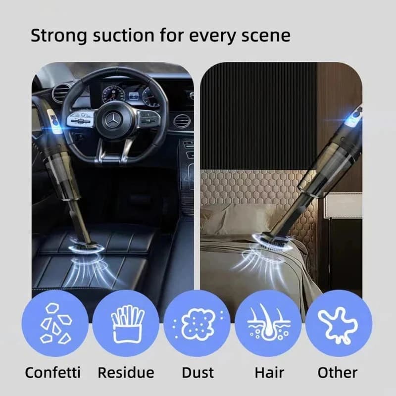 Portable Carpet Spot Cleaner | Cordless Handheld Vacuum | Car & Home Use - Thumbnail 2