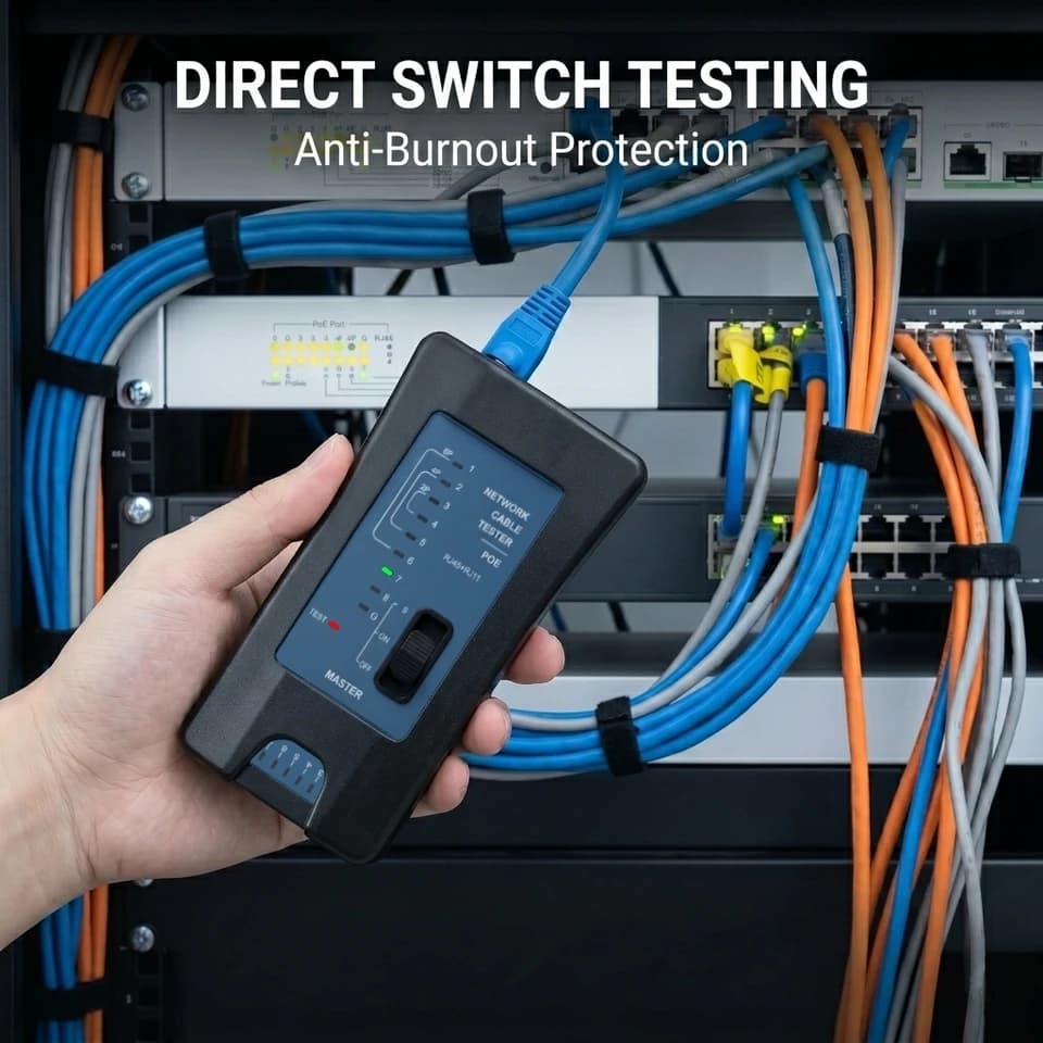 Network Cable Tester & Crimping Tool | PoE Live Switch Testing | RJ45/RJ11 Line Finder - Thumbnail 3