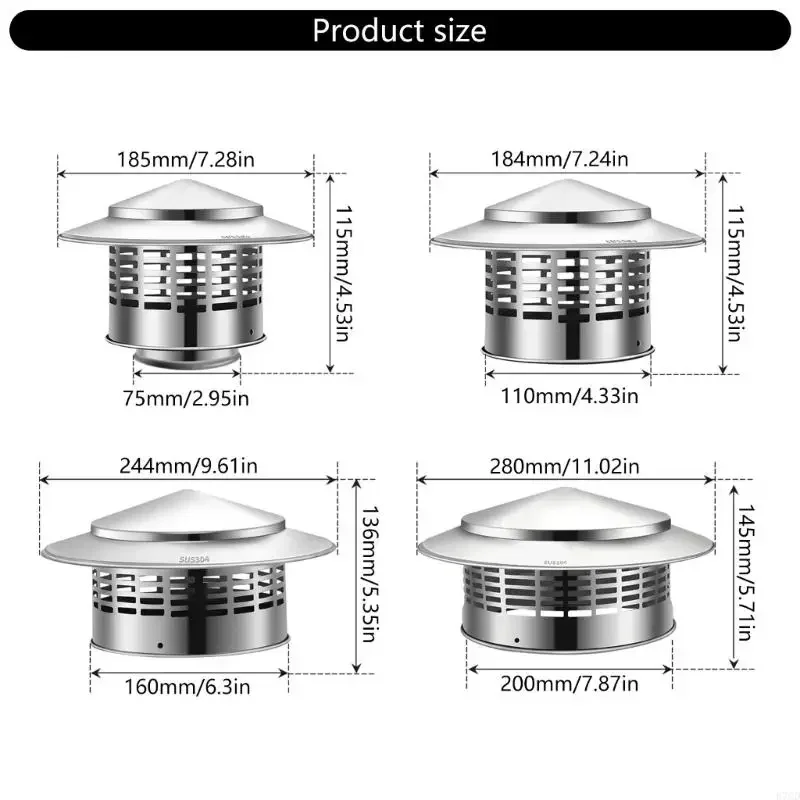 Stainless Steel Soffit Vent | Wall Air Outlet & Exhaust Hood | For Ducts & Chimneys - Thumbnail 3
