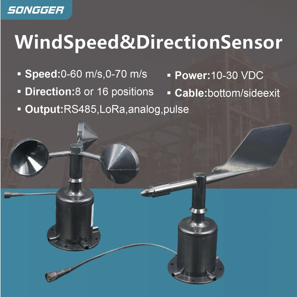 ZTS-3000 Anemometer | RS485 & 4-20mA Output | Outdoor Weather Monitoring - Thumbnail 2
