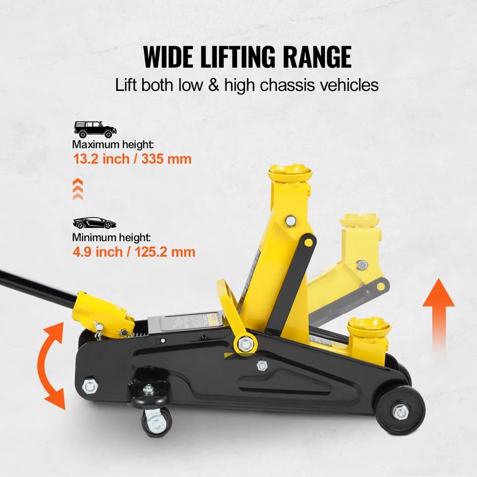 Jack for Changing Tires | 2 Ton Low Profile Hydraulic | Quick Lift Pump - Thumbnail 3
