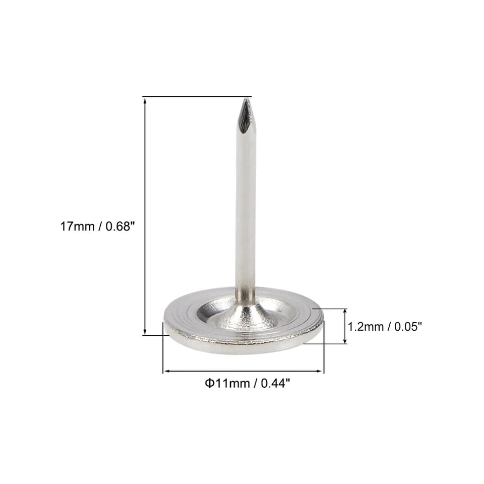 Upholstery Tacks Screwfix | 11x17mm Flat Head Nails | Silver/Gold/Bronze Tone - Thumbnail 3