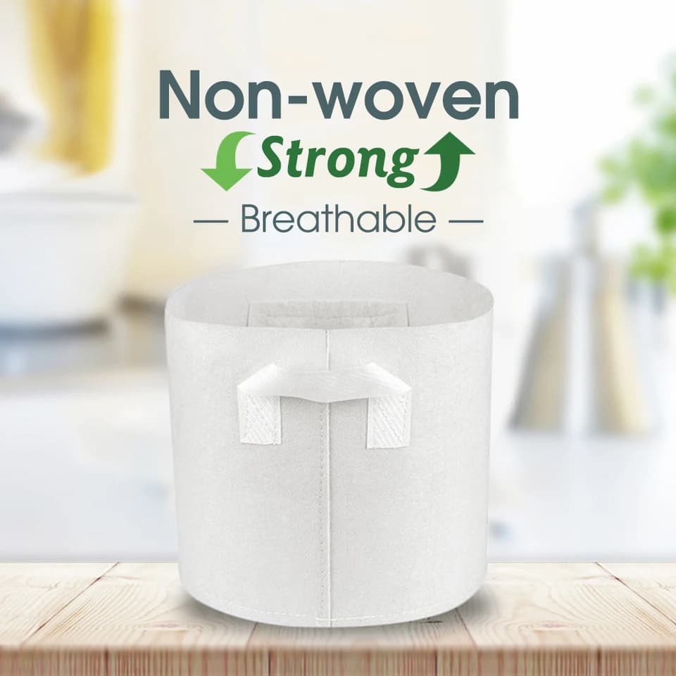 White Plant Grow Bags | Aeration Fabric Pot | Root Control Planters - Thumbnail 6