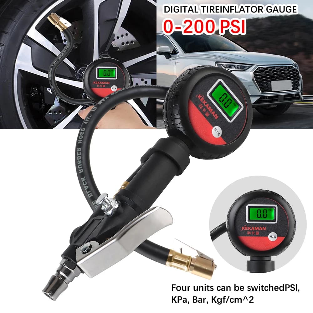 Digital Tire Pressure Gauge | LCD Display | Car, Truck, Motorcycle - Thumbnail 2