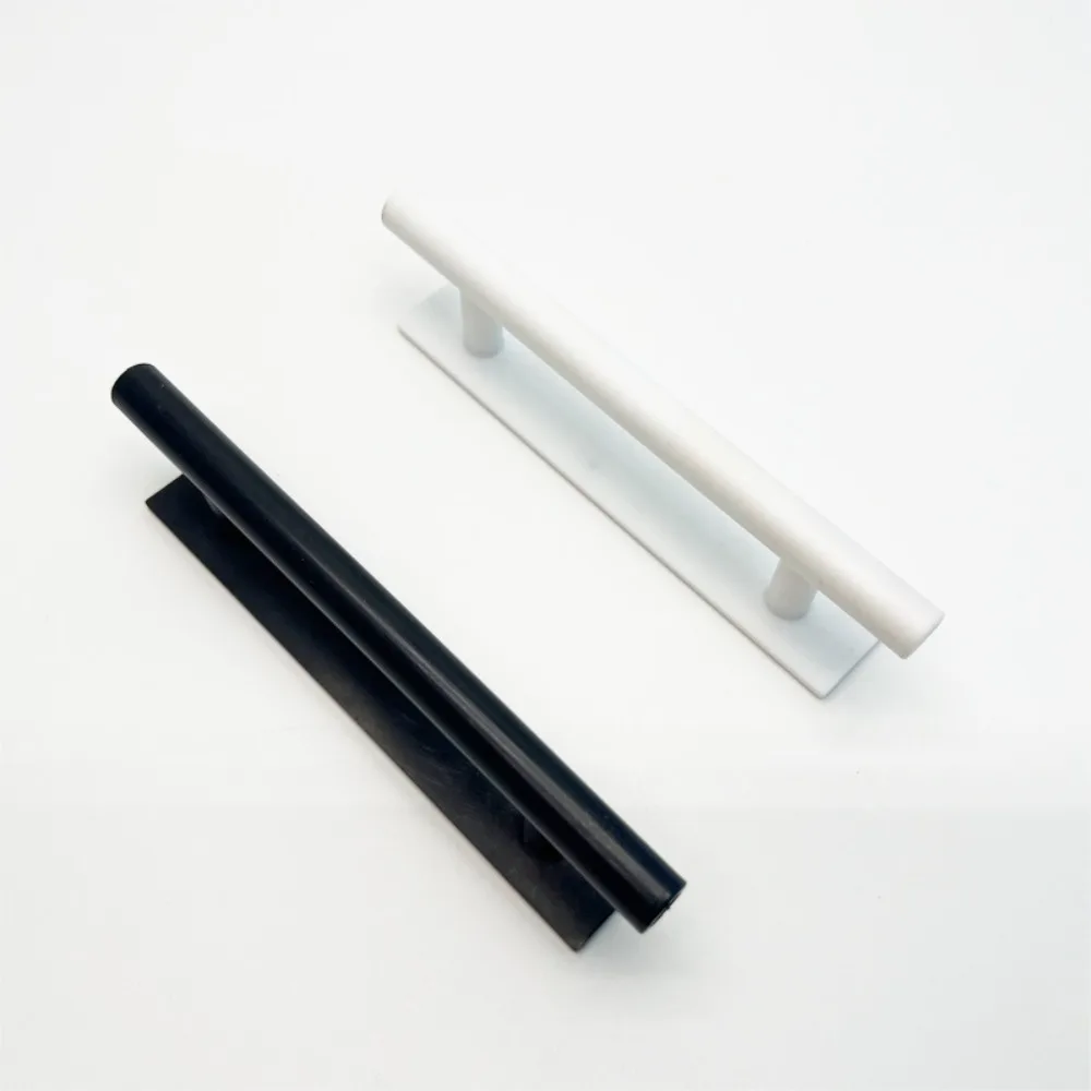 Self-adhesive cabinet drawer handle and door pull set for wardrobes, kitchen cabinets, and glass doors, requiring no screws.