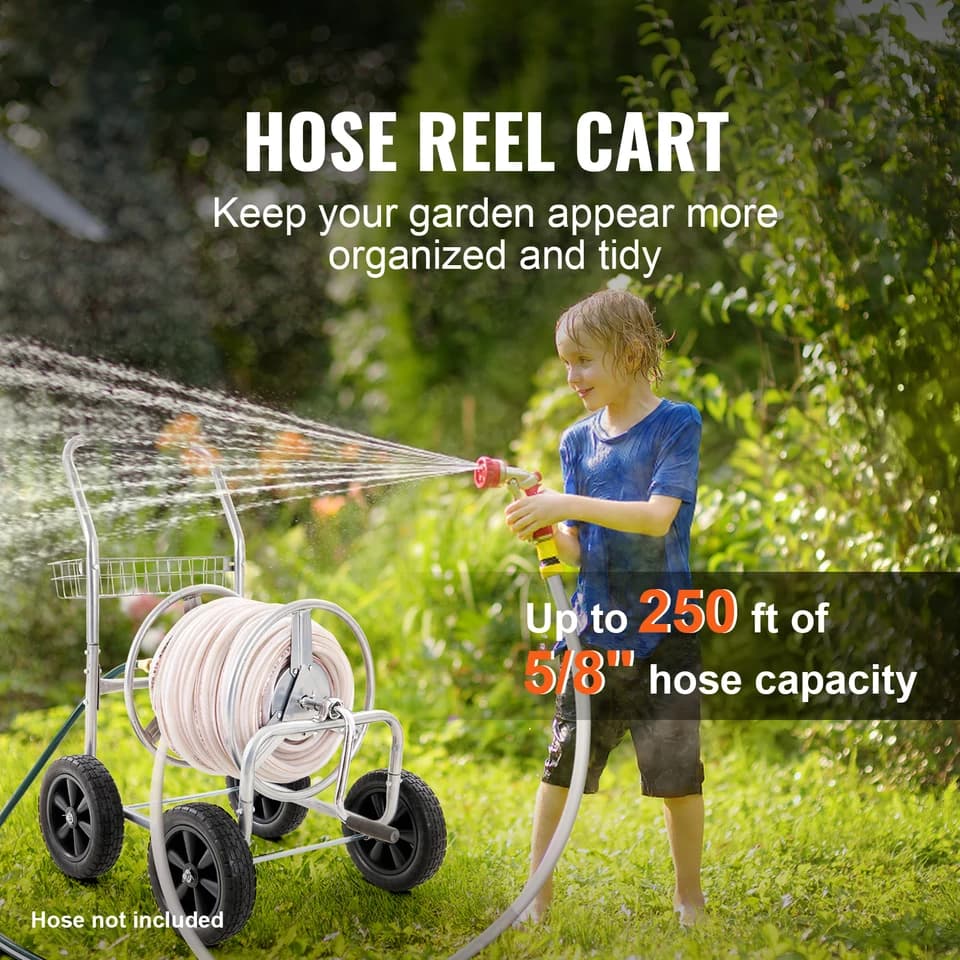 Washing Machine Hose Reel Cart | Heavy Duty Steel | 250ft Capacity - Thumbnail 2