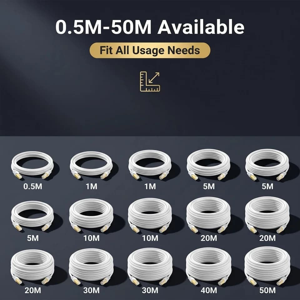 Ethernet Cable Cat6 FTP | 1000Mbps RJ45 Network Lead | 0.5-50M for Router - Thumbnail 5