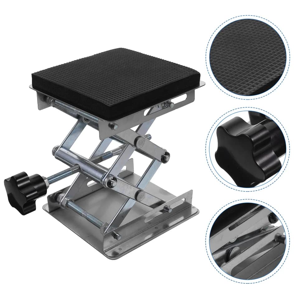 Stainless Steel Scissor Jack | Lab Support Platform | Adjustable Height Workbench Lift - Thumbnail 6