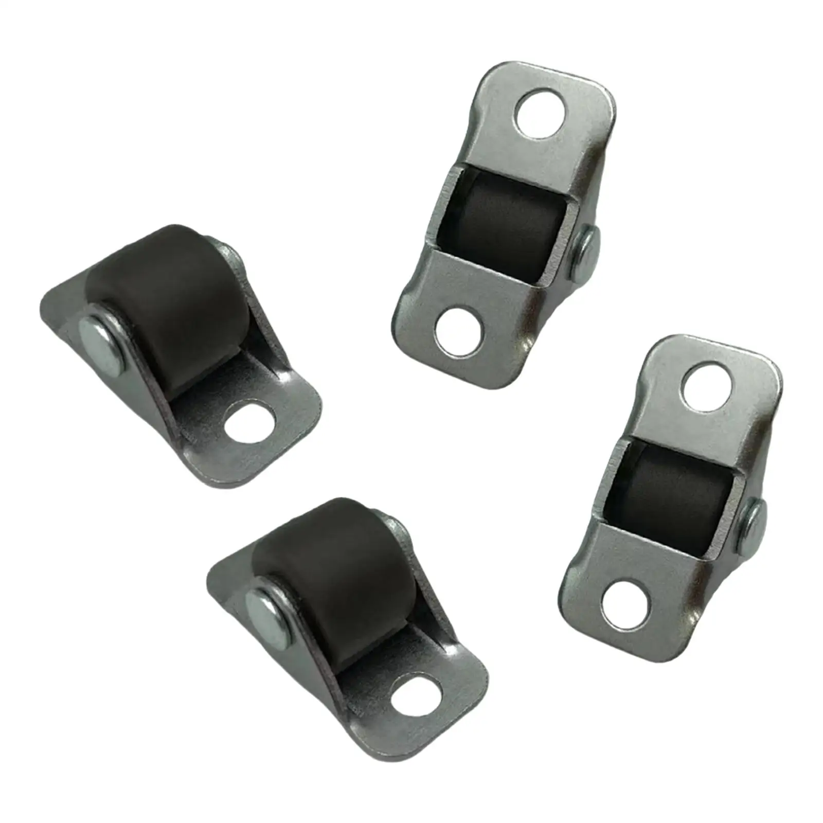 Set of 4 multipurpose small wheel castors designed for silent sliding on workbenches, shelves, cupboards, and small furniture.