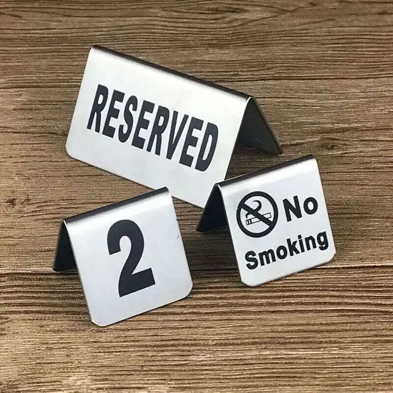 No Smoking Sign | Metal Plate | Tabletop Notice Stand - Thumbnail 3