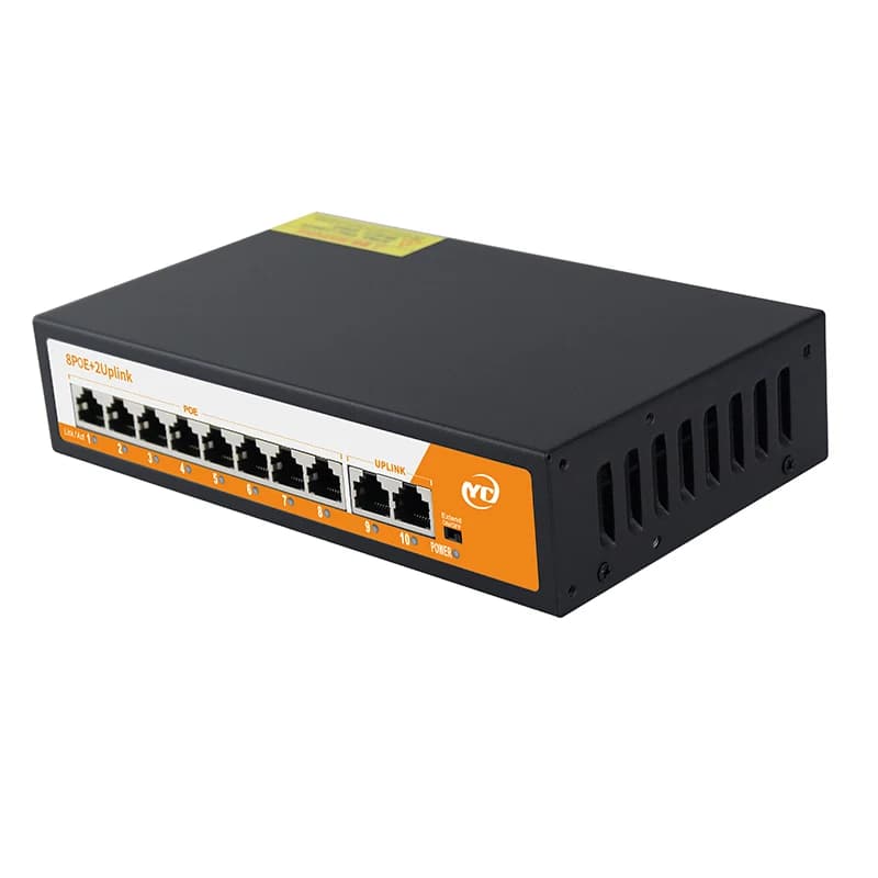 10-Port PoE Network Switch | Smart Managed Uplink | IP Camera/NVR Ready - Thumbnail 2