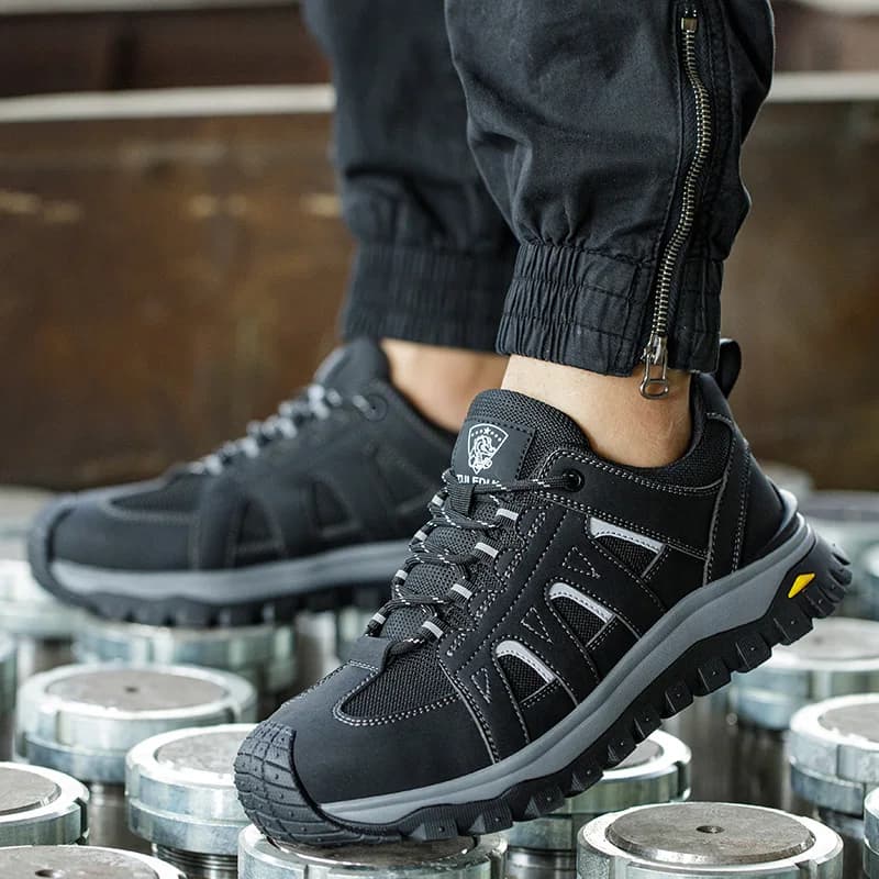 Steel Toe Safety Shoes Men | Lightweight Work Boots | Slip-Resistant Trainers - Thumbnail 5