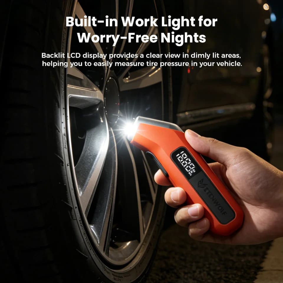 T300 Plus Digital Tyre Inflator | 200 PSI LED Display | Presta Valve Adaptor - Thumbnail 5