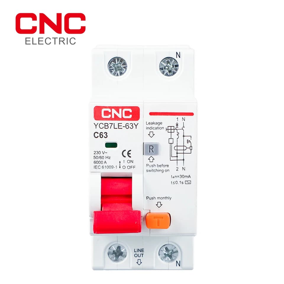 YCB7LE-63Y Miniature Circuit Breaker | 30mA RCBO Overcurrent Protection - Thumbnail 3
