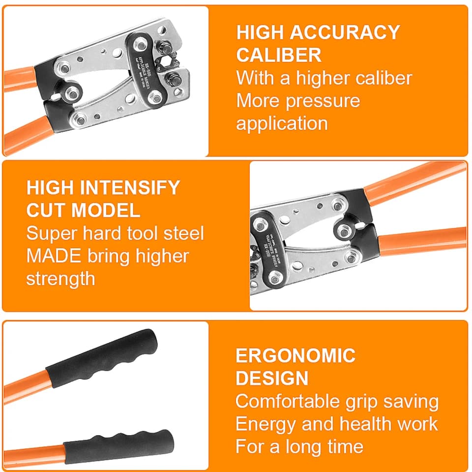 Hex Crimping Tool | 6-50mm² Battery Cable Lugs | HX-50B - Thumbnail 6