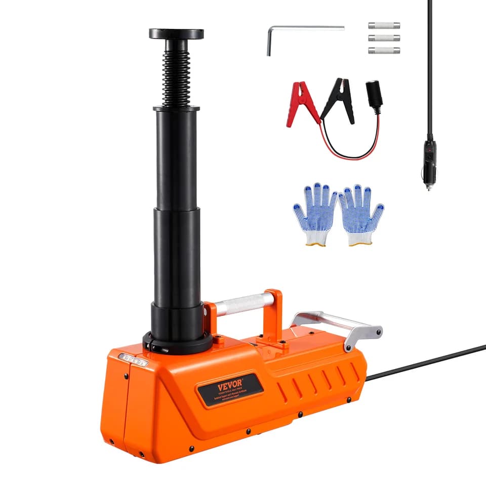 Electric Car Jack for Changing Tires | 15T 12V Dual-Powered | LED Light for Sedan SUV Truck - Thumbnail 2