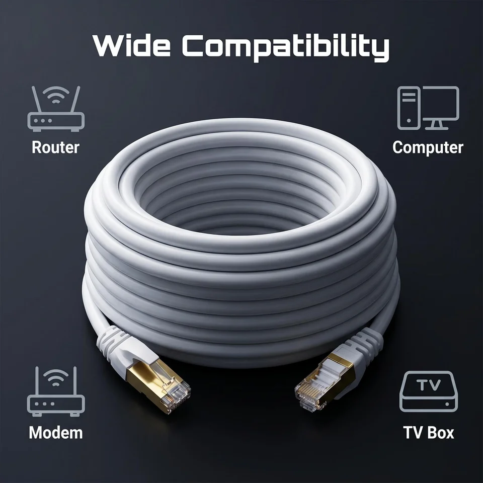 Ethernet Cable Cat6 FTP | 1000Mbps RJ45 Network Lead | 0.5-50M for Router - Thumbnail 4