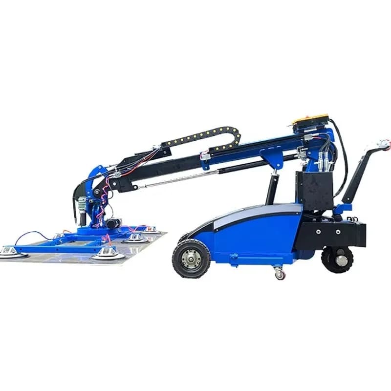 YG Glass Suction Cup Robot, an 800kg capacity electric mobile glazing trolley for lifting and transporting large glass panels.
