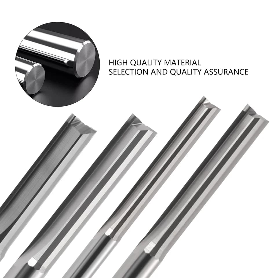 Router Bits | 3.175mm x 22mm Two Flute Straight End Mill | CNC Cutting Tools - Thumbnail 4