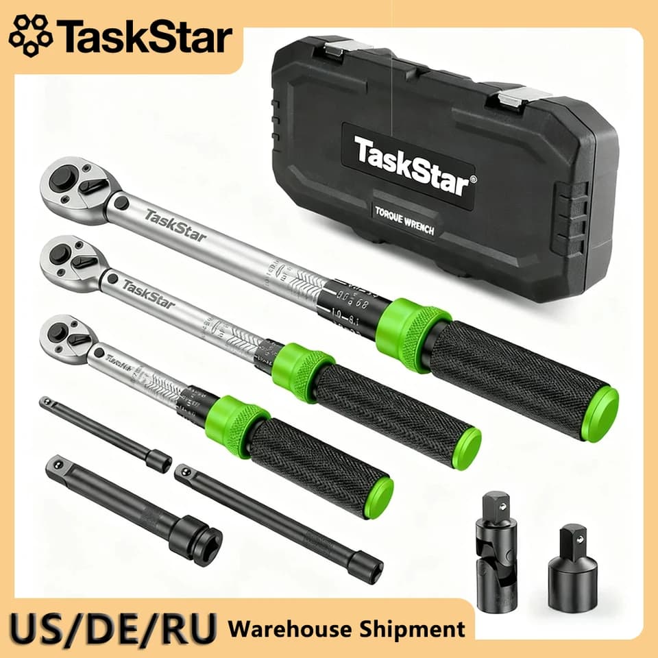 TaskStar Torque Wrench Set | 1/4", 3/8", 1/2" Drive | 72 Teeth, ±3% Accuracy - Thumbnail 2