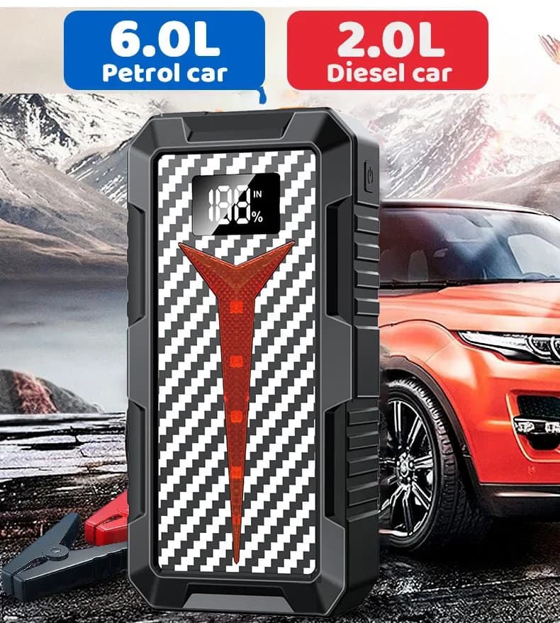 Portable 12V Car Jump Starter | Power Bank with LED Light | Quick Charge Function - Thumbnail 4