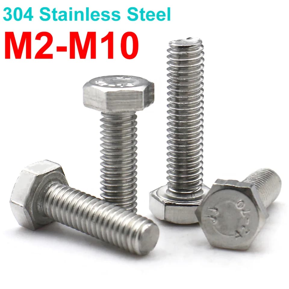 Stainless Steel Hex Head Bolts | Full Thread M2-M10 | Industrial Deck Screws - Thumbnail 3