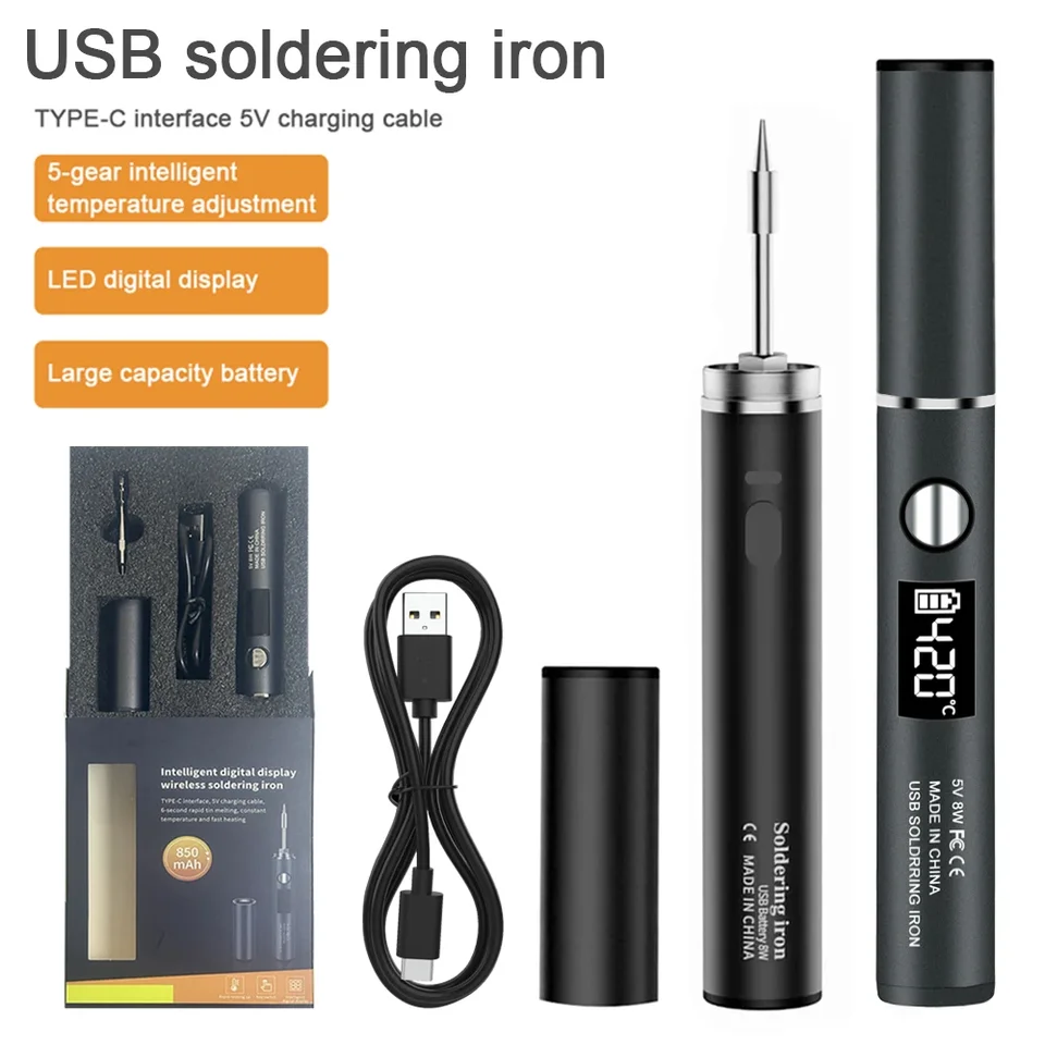 5V 8W USB Soldering Iron | Portable, Battery Powered | Repair & Welding Tool - Thumbnail 2