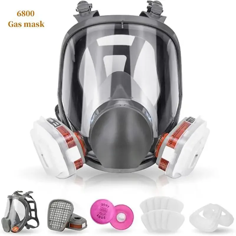 Industrial Hazmat Suit & Respirator Kit | Full Face Mask & Filters | Painting & Dust Protection - Thumbnail 3