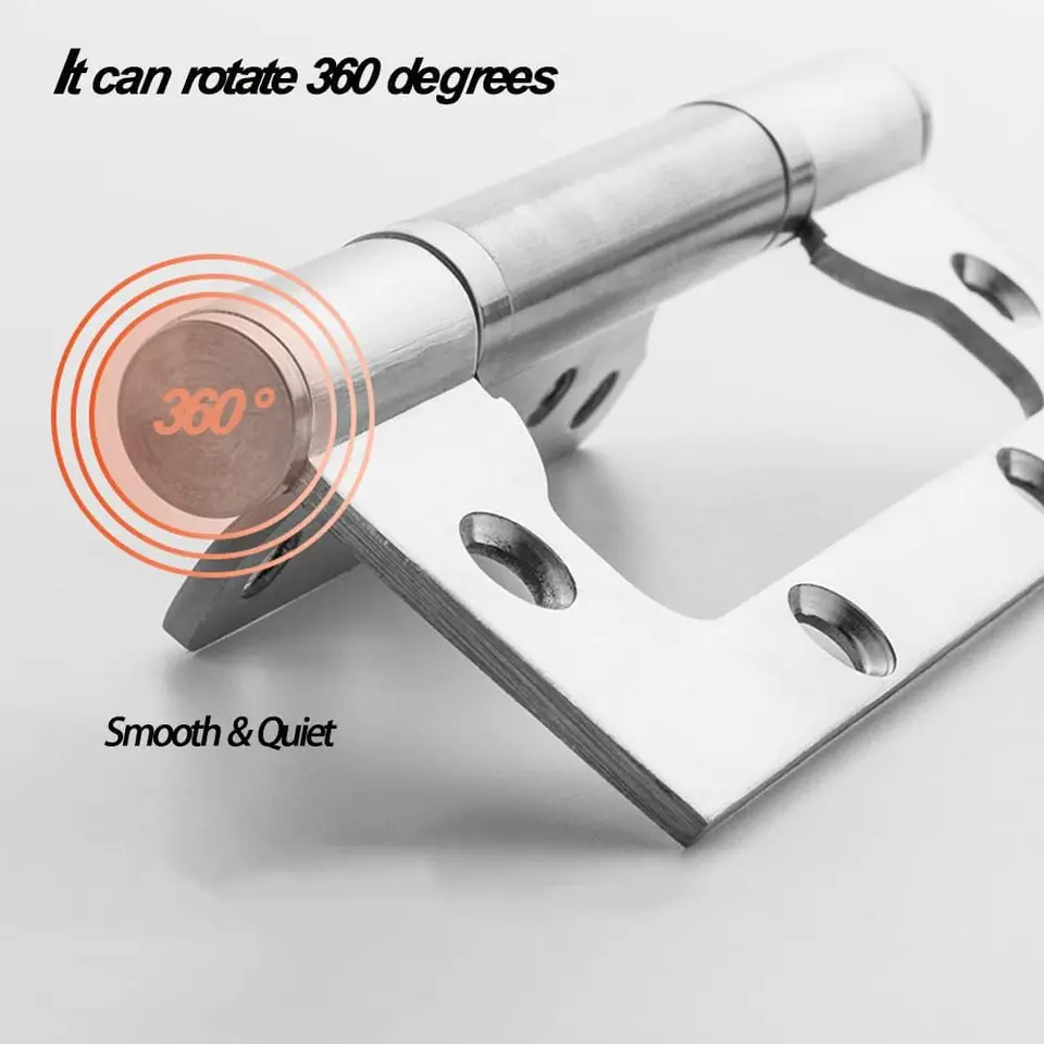 6 Piece 4x3" Non-Mortise Gate Hinges | Stainless Steel | Brushed Finish - Thumbnail 4