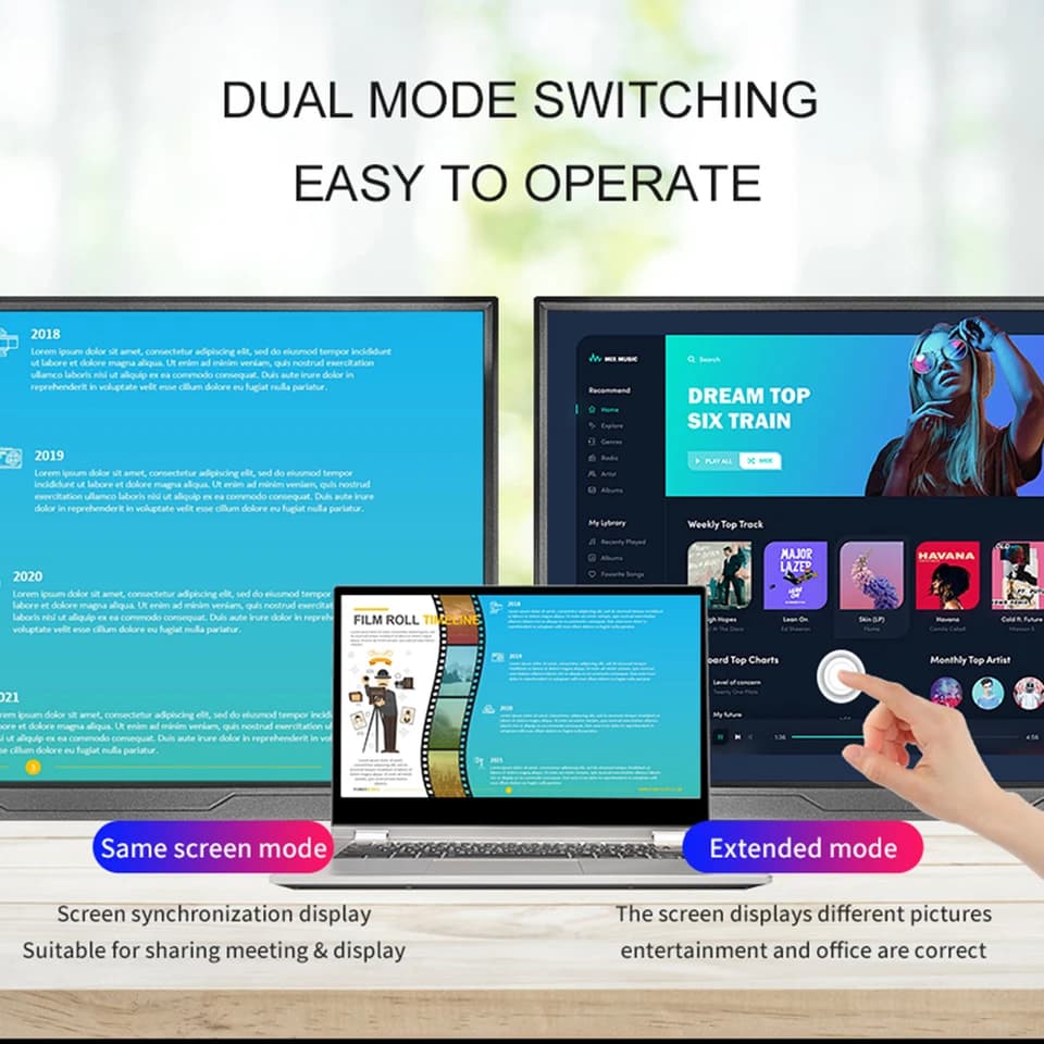 14 Touchscreen Portable Monitor | 1200P IPS Panel | USB-C & HDMI for Laptops - Thumbnail 5