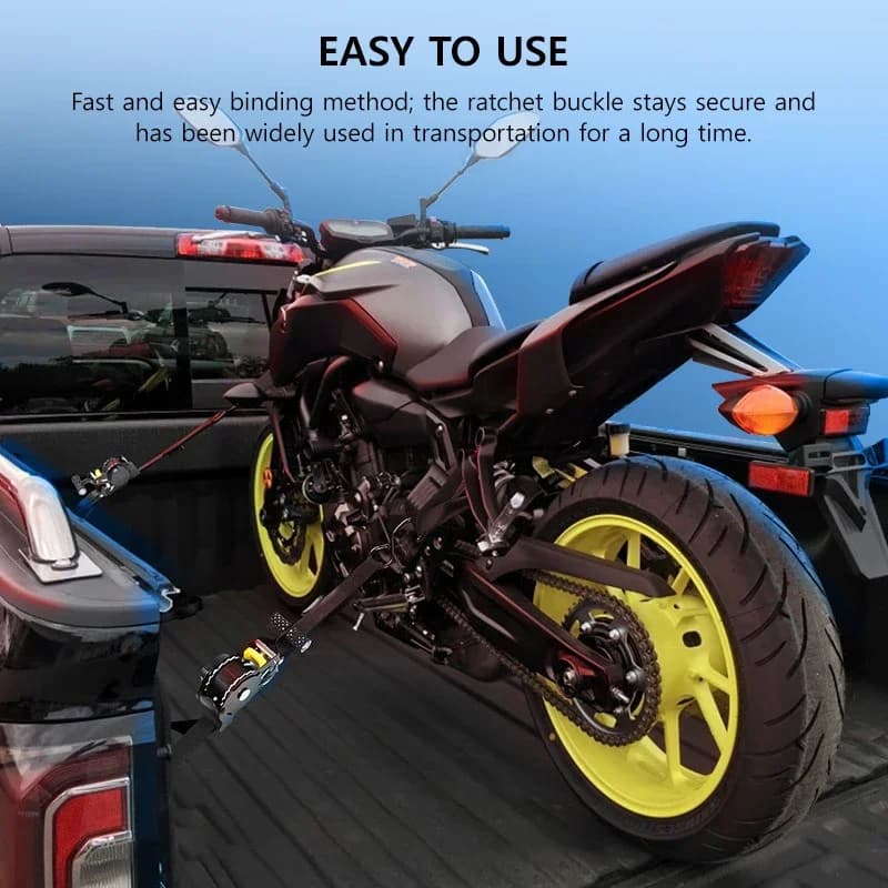 Heavy Duty Ratchet Tie Down Straps | Automatic Retractable | Cargo & Transport - Thumbnail 7
