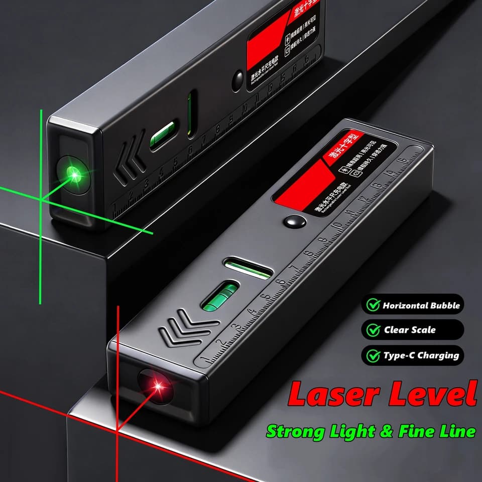 Green Beam Laser Level | Magnetic Base & Cross Line | High Precision Tool - Thumbnail 7