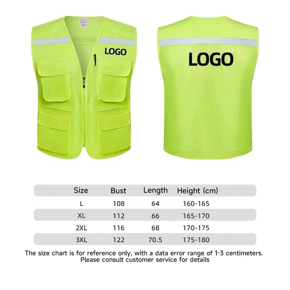 Hi Vis Vest | Multi-Pocket Breathable | Site & Night Safety - Thumbnail 5