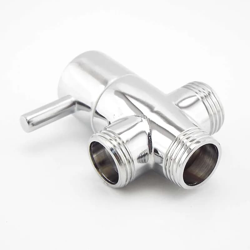 Toilet Siphon Diverter Valve G1/2" G3/4" | Chrome Plated T-Adapter | Shower & Bidet Connector - Thumbnail 3
