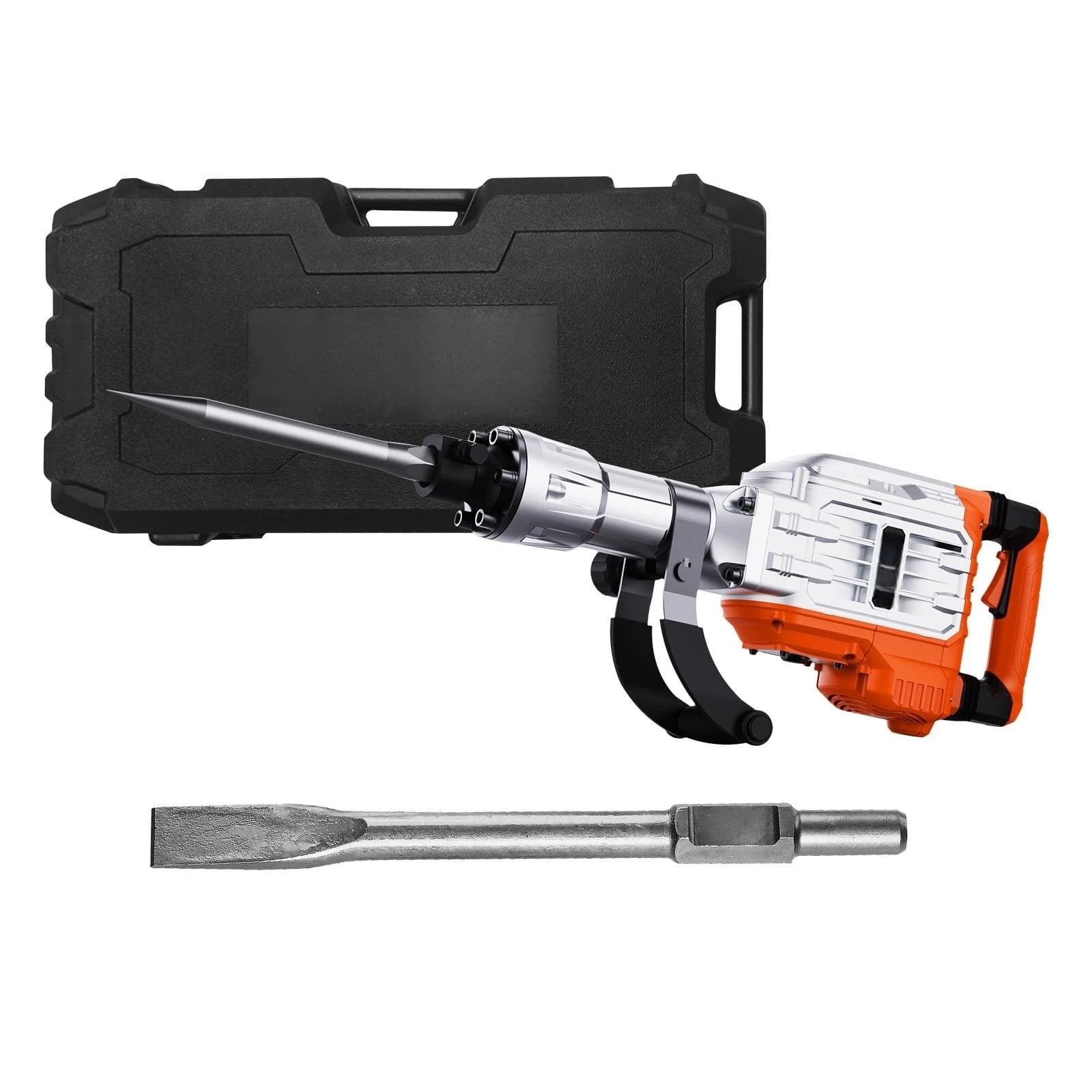 SucceBuy Demolition Jack Hammer in use, a heavy-duty electric concrete breaker with 1500W to 3500W power options and included chisels.