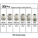 33pcs Brass PG