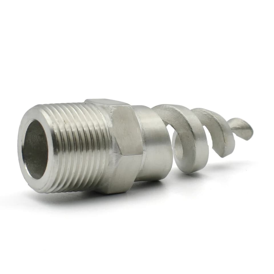 Stainless 304 Steel Spiral Cone Atomising Nozzle | Male Thread 1/4" - 1" | Cooling Tower Sprinkler - Thumbnail 5