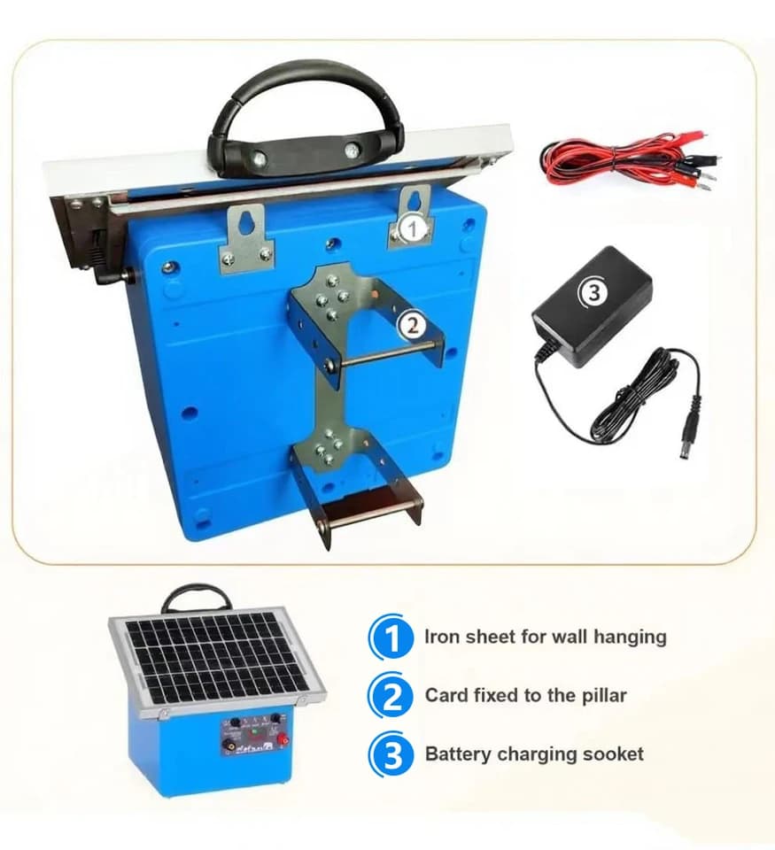 Solar Electric Fence Charger | 0.5J Energizer for Livestock | No Battery Needed - Thumbnail 3