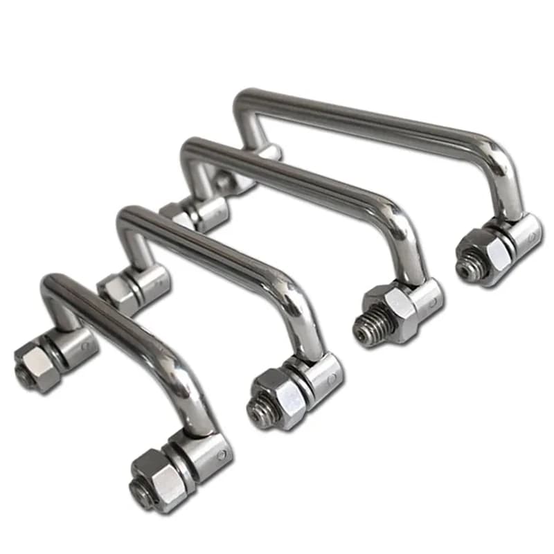 U-Shaped Metal Drawer Handle | Carbon Steel Folding Design | Mechanical Doorway Pull-up Bar