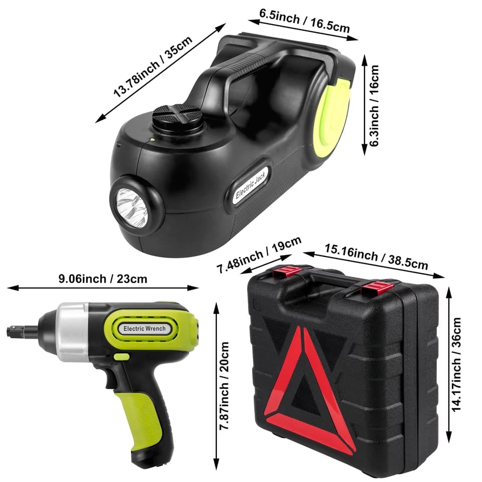 5T Hydraulic Scissor Car Jack Kit | 12V Electric & Impact Wrench | 13.5-36cm Lift - Thumbnail 5