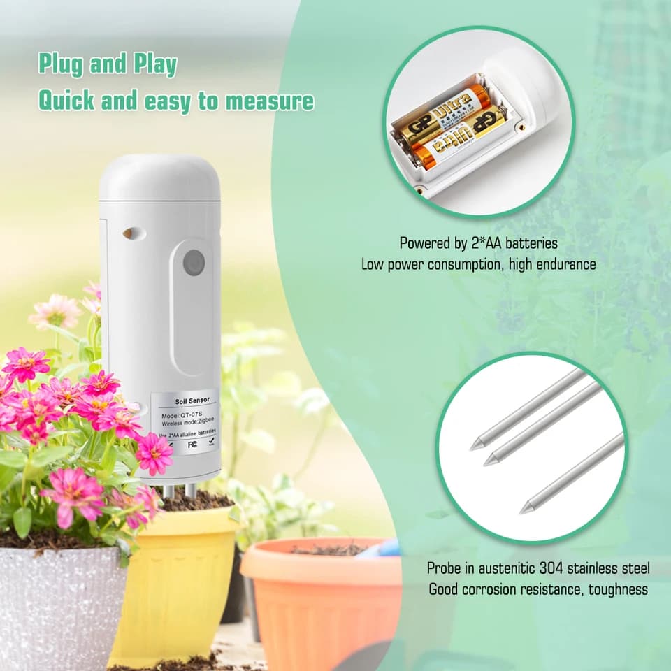 Zigbee Soil Moisture Meter | IP67 Waterproof | Plant Monitor - Thumbnail 4
