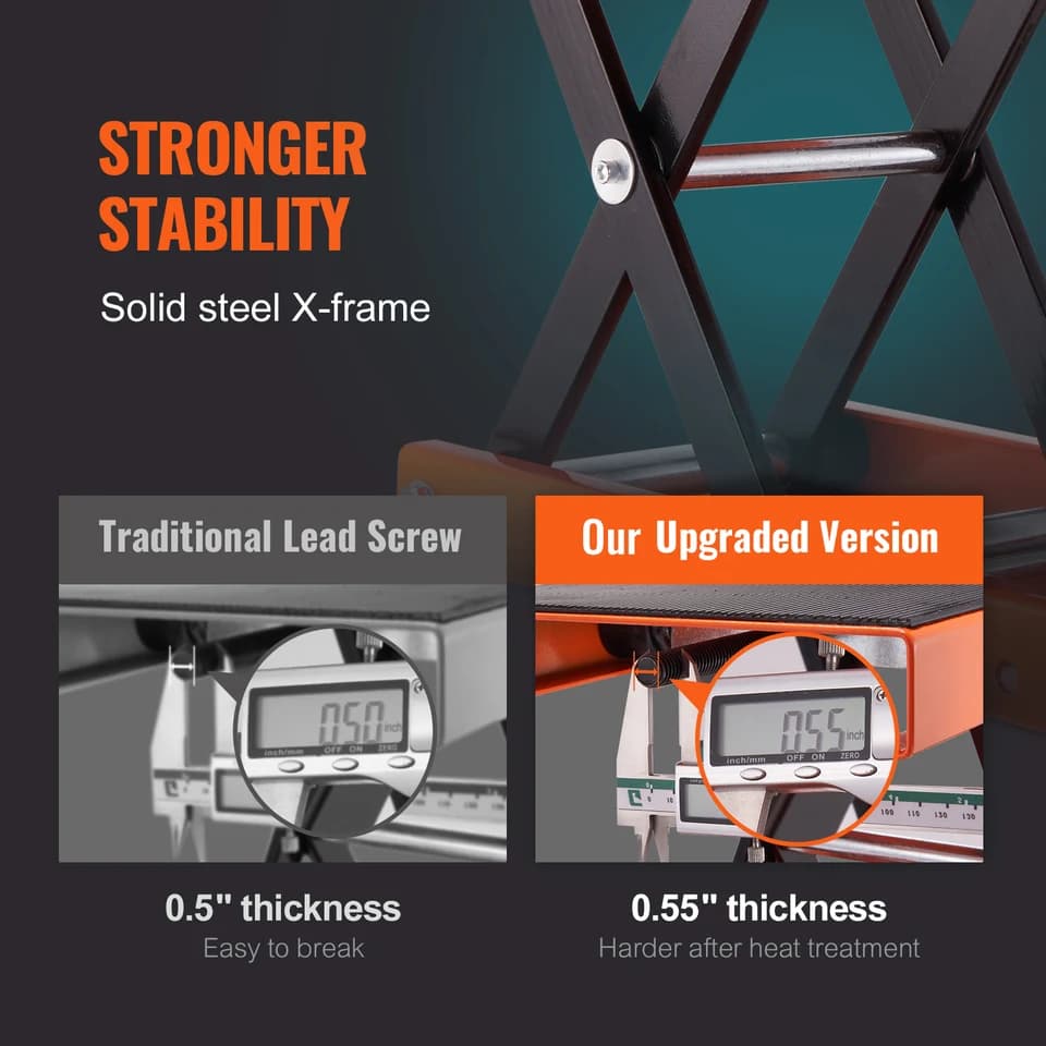 Motorcycle Scissor Jack Lift | 500kg Wide Deck | Safety Pin Steel Jack - Thumbnail 6